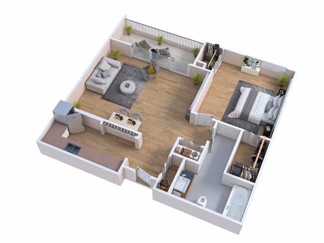 One Bedroom - Aster 301 floor plan